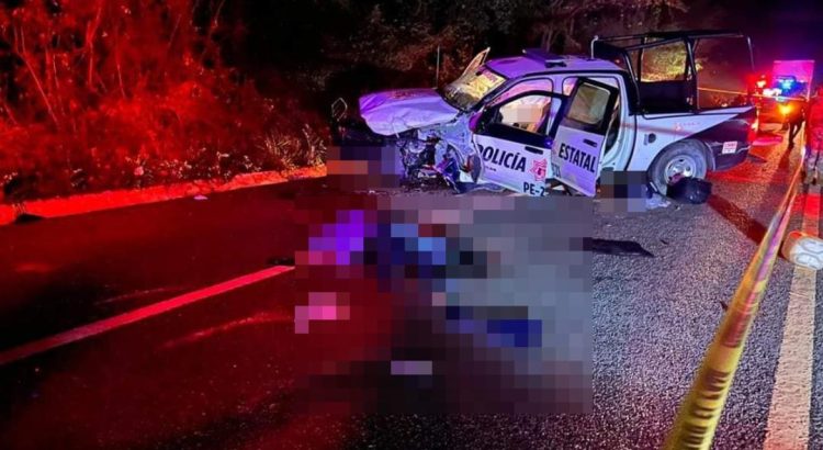 Muere un elemento de la Policía Estatal de Oaxaca y 5 más resultan heridos en accidente carretero