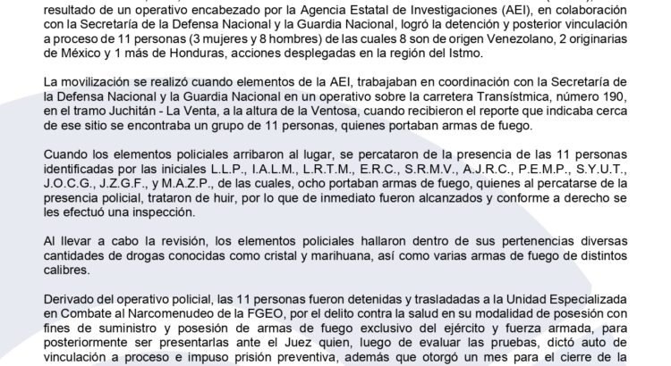 En Oaxaca, detienen a grupo armado de mexicanos y migrantes