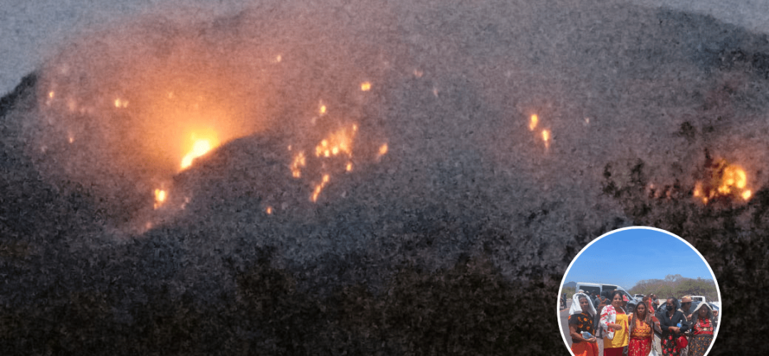 Comunidad de Oaxaca exige ayuda para combatir incendio forestal; bloquean carretera en el Istmo