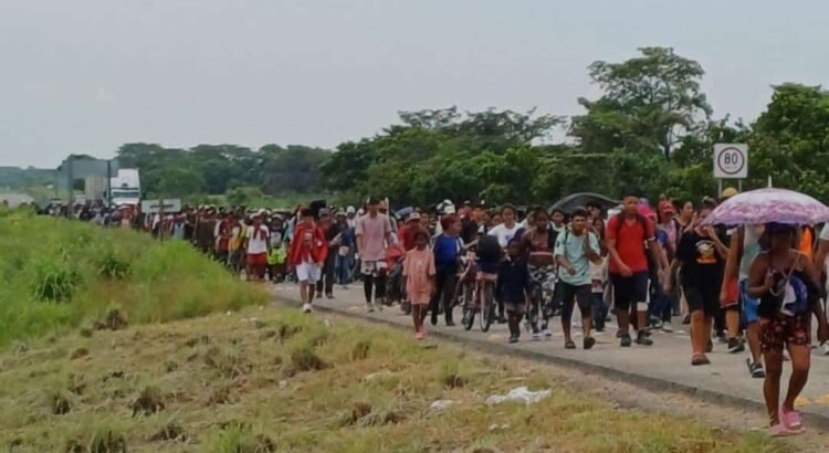 Ingresa nueva caravana de personas migrantes a territorio oaxaqueño