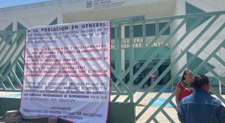 Suspenden cirugías en hospital IMSS-Bienestar de Juchitán, Oaxaca, por equipos descompuestos