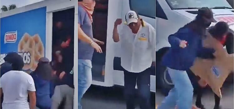 Taxista enfrenta a presuntos normalistas y frustra saqueo a camión repartidor de pan en Oaxaca